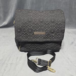 Petunia Pickle Bottom Convertible Backpack Tote Diaper Bag Black Floral Quilted